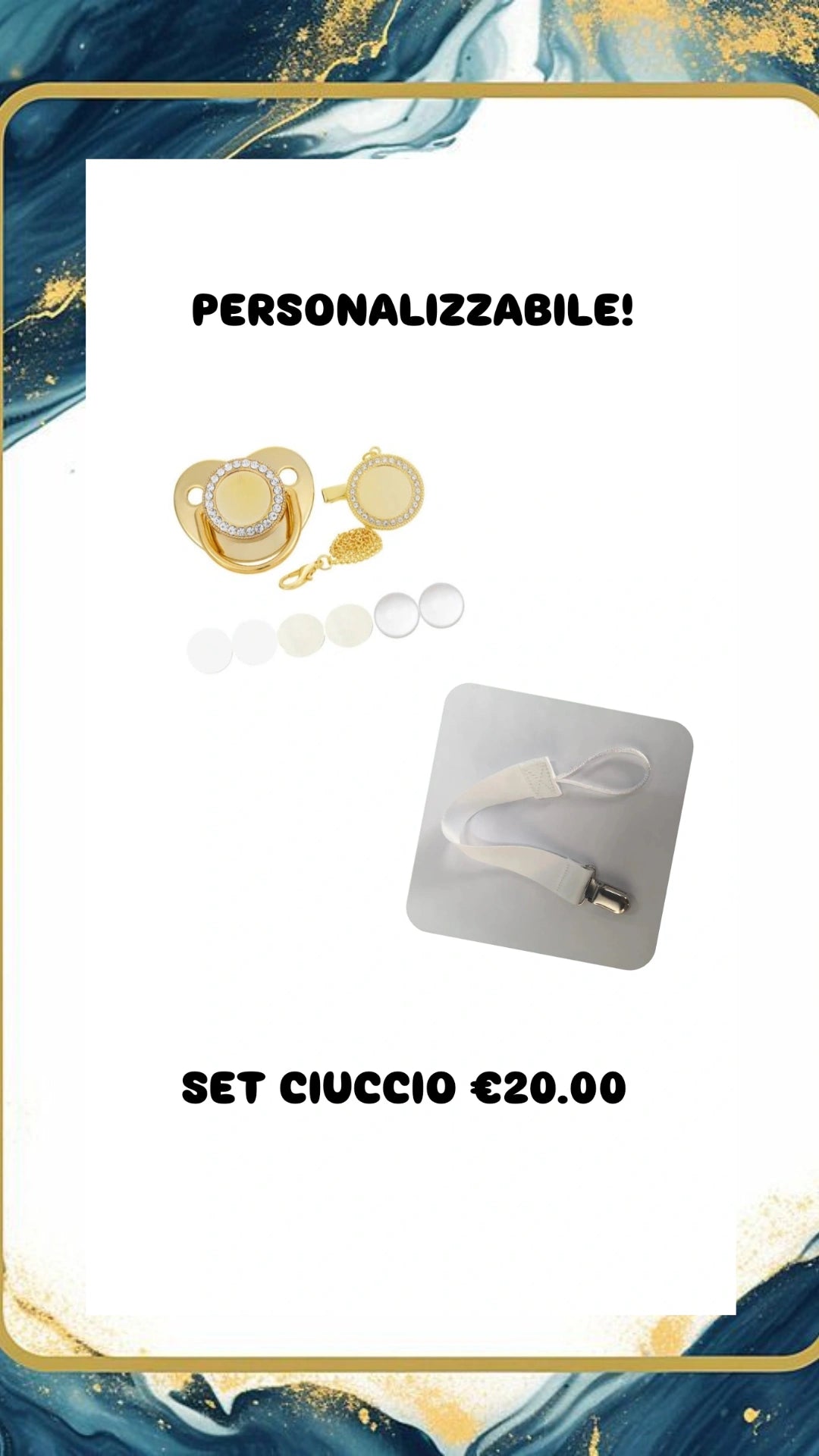 SET CIUCCIO E CATENINA STOFFA PERSONALIZZABILE